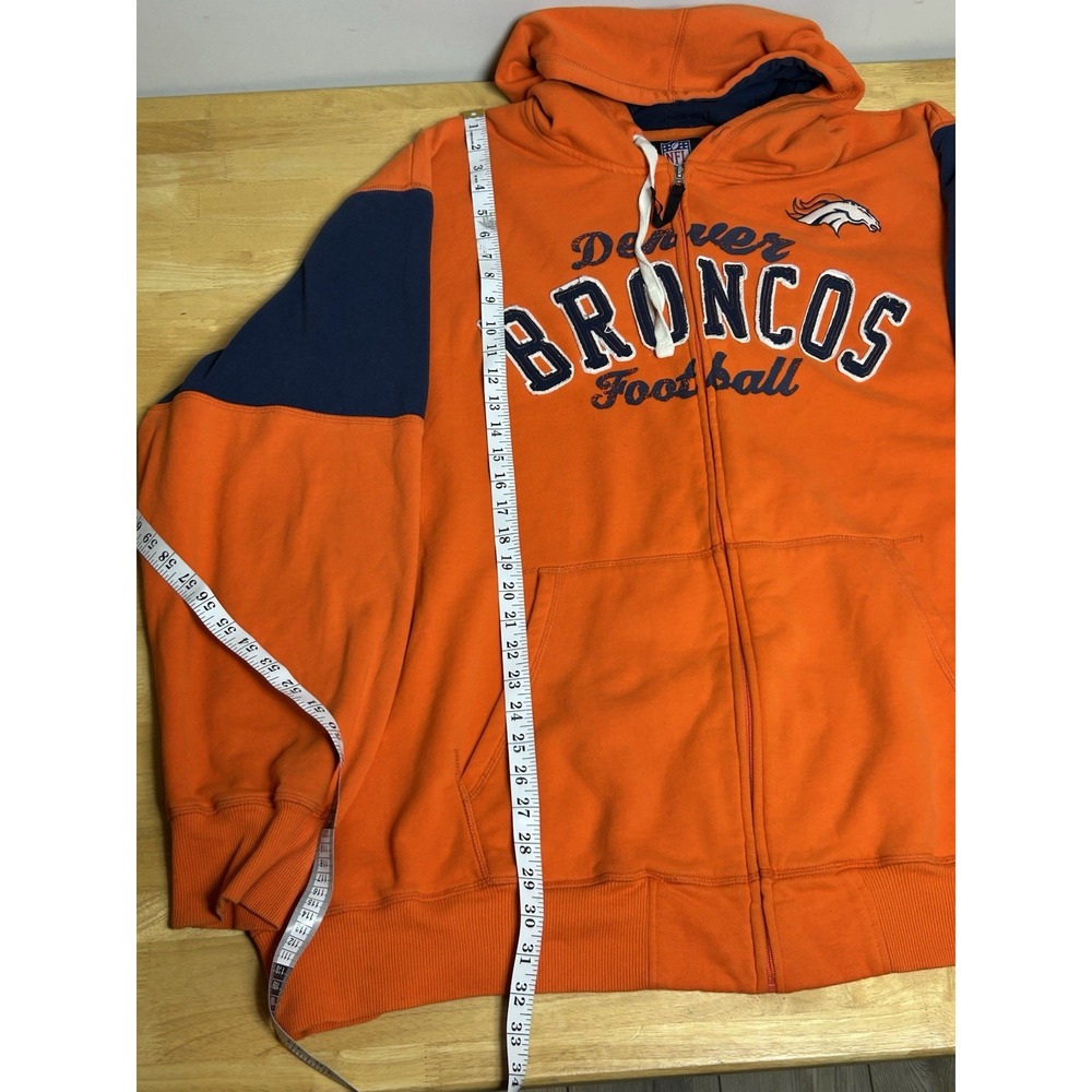 Denver Broncos G-III Mens 4XL Orange‎ Stitched NFL Football Full Zip Hoodie - Picture 5 of 14